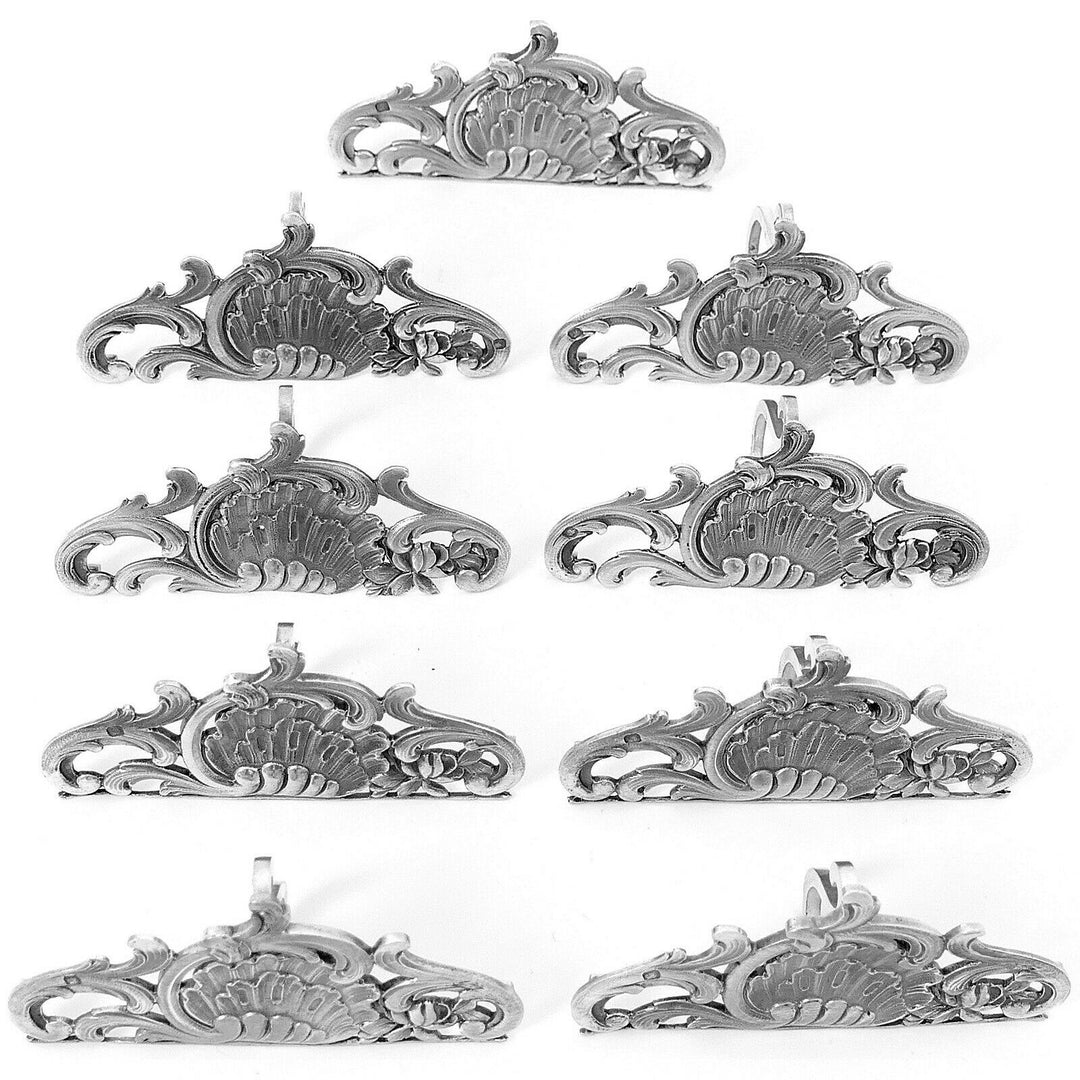 Canaux Rare French All Sterling Silver Menu, Place, Name Holders