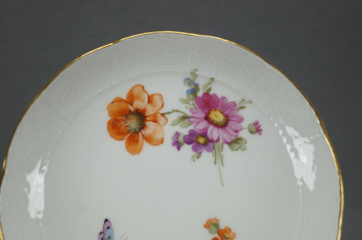 KPM Berlin Hand Painted Dresden Floral Butterfly & Gold Tea Cup & Saucer F