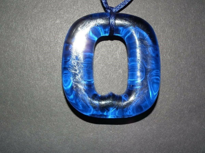 Rene Lalique Electric Blue Glass 'Grenouilles' Pendant