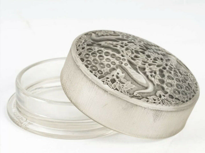 Boite Isabelle Patine Gris René Lalique Grey Stained Glass Box Jar R.Lalique