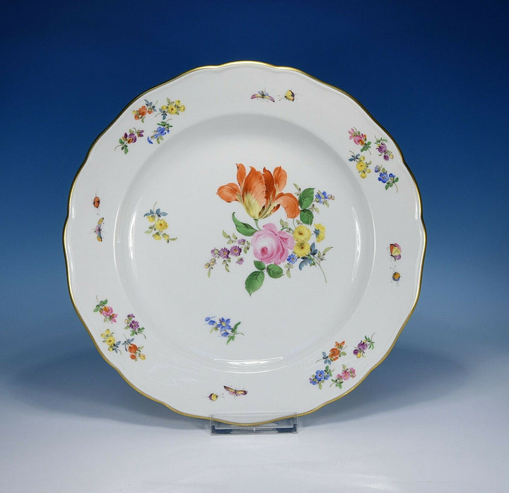 Meissen " Flower Bouquet & Insects " Dining Plate 25 Cm. 1.Wahl