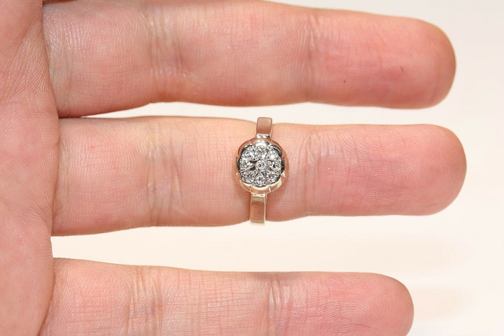 オールド オリジナル 14K ナチュラルダイヤモンドのロシアンリング