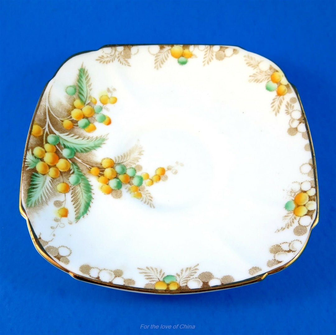 パラゴン　ヴィンテージ　イエロー＆グリーンアカシアの花　カップ&ソーサー