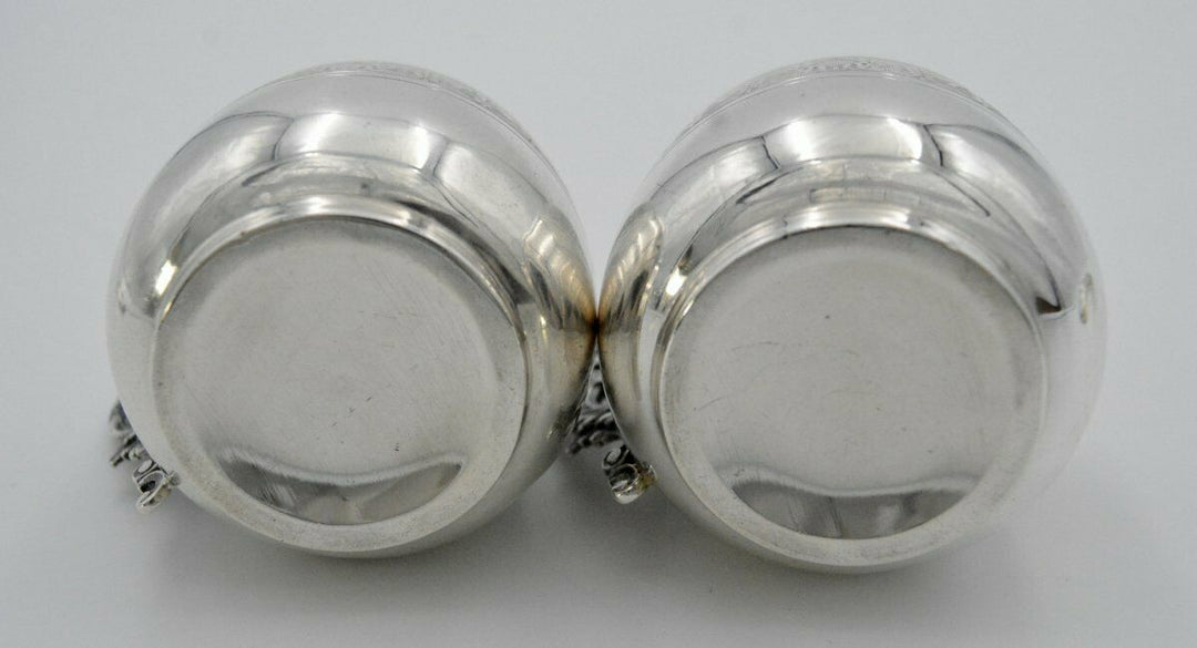 ピュイフォルカ、1900年代アンティークのオリジナル950銀ペアカップ&ソーサー、299g