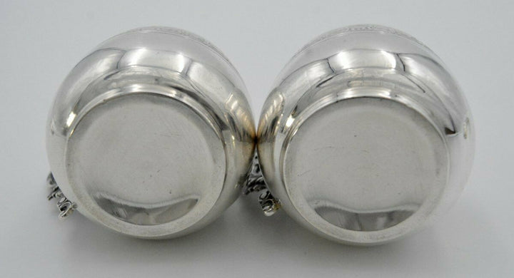 ピュイフォルカ、1900年代アンティークのオリジナル950銀ペアカップ&ソーサー、299g