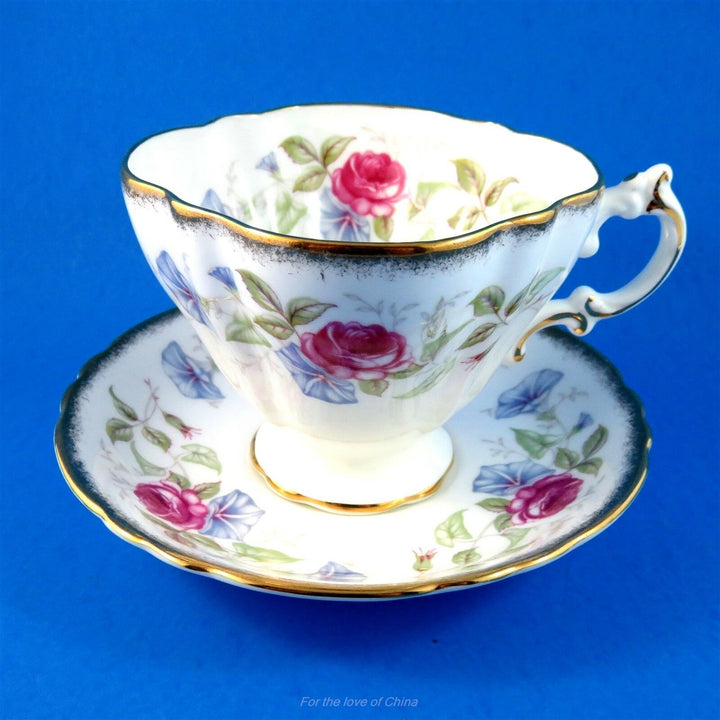 パラゴン　ピンクローズとモーニンググローリー　カップ&ソーサー