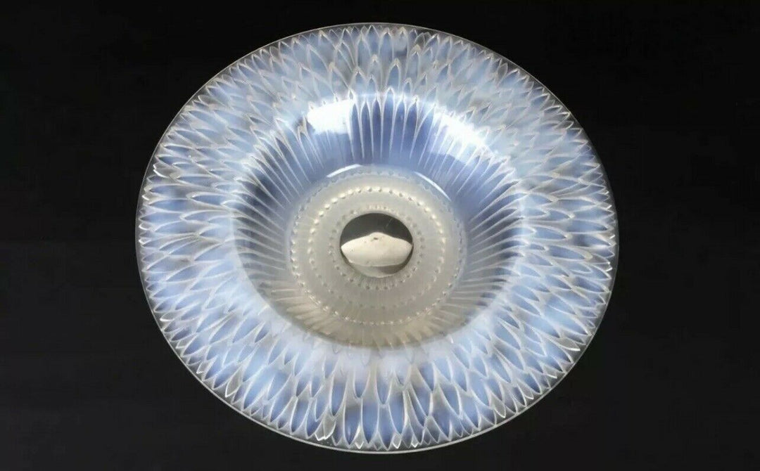 Coupe Flora Bella Rene Lalique R.Lalique Opalescent Pied Argent Silver Foot