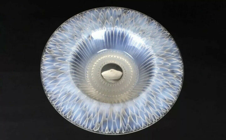 Coupe Flora Bella Rene Lalique R.Lalique Opalescent Pied Argent Silver Foot