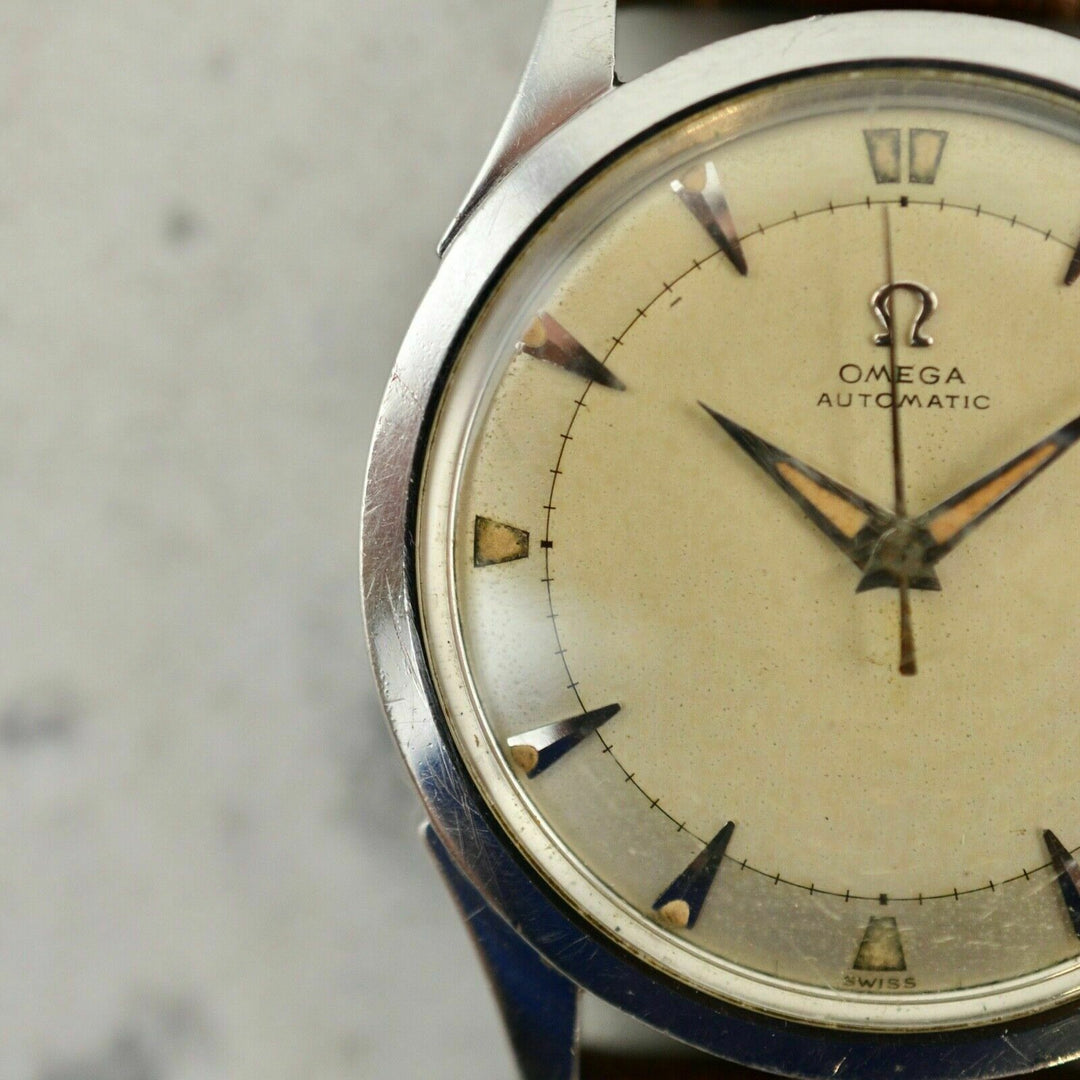 Vintage C.1947 Omega Automatic Bumper ref. 2582-3 cal. Ω 351 watch in steel