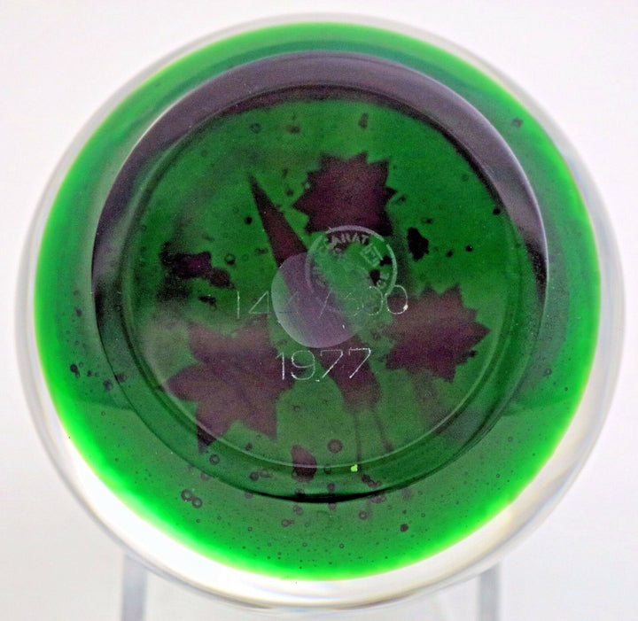 SPLENDID Large BACCARAT Fully Extended SNAIL and Flowers Art Glass PAPERWEIGHT