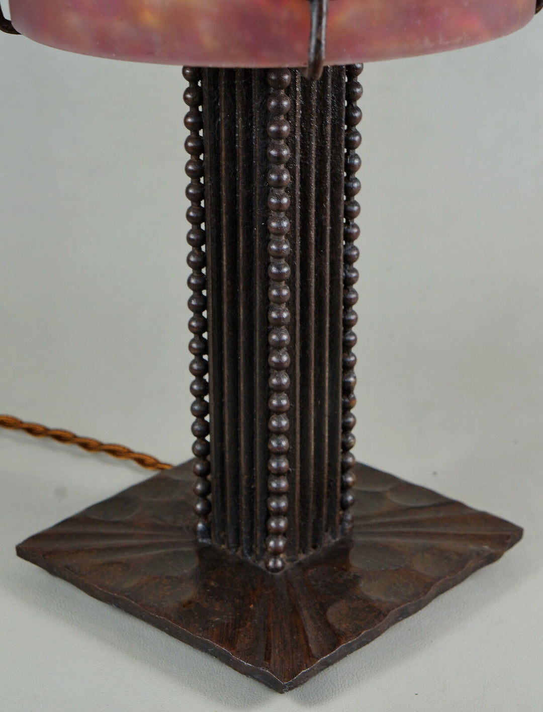 M.VASSEUR & MULLER FRERES : FRENCH 1930 ART DECO LAMP ........ wrought iron 1925