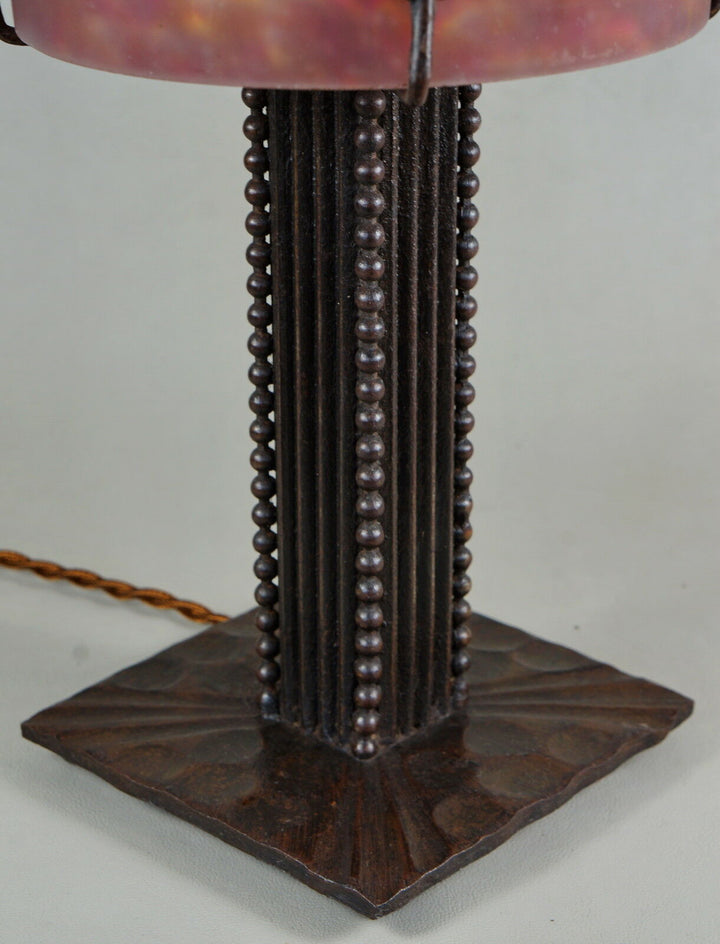 M.VASSEUR & MULLER FRERES : FRENCH 1930 ART DECO LAMP ........ wrought iron 1925