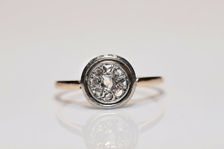アンティーク オリジナル ヴィクトリアン 18K ナチュラルローズカットダイヤモンドのリング
