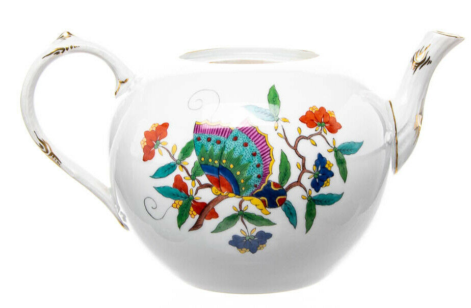 マイセン　ティーポット　シノワズリ　中国の蝶