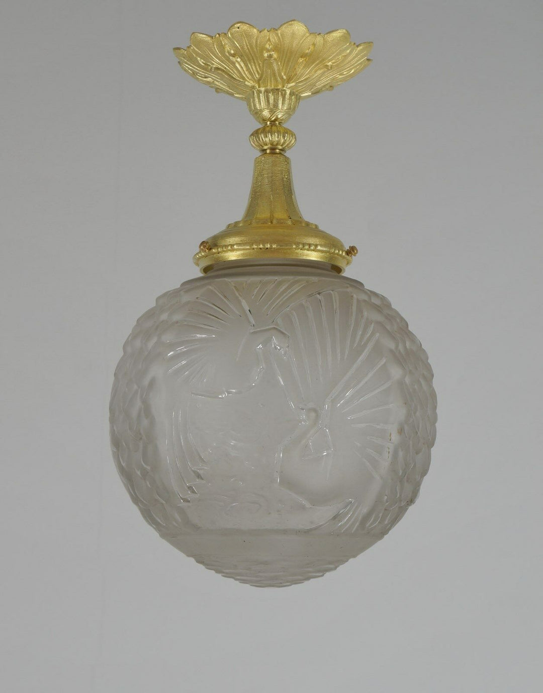 GILLES & MULLER FRERES : FRENCH ART DECO PENDANT flush mount 1930 chandelier