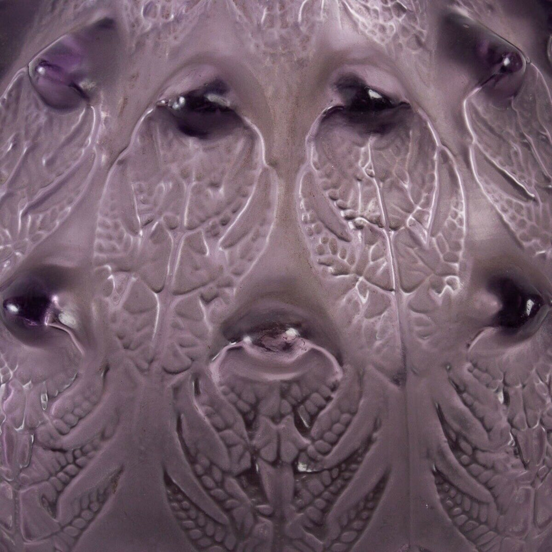 Vase Fougères René Lalique Améthyste R.Lalique Amethyst Purple Glass Ferns