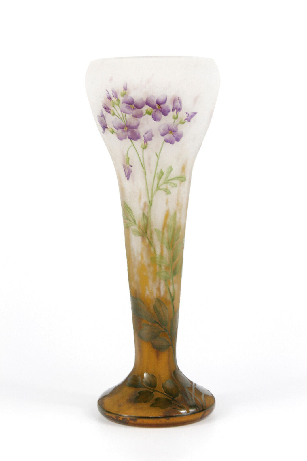 ドーム兄弟(DAUM NANCY)大根の花のトランペット型花瓶 1900年代
