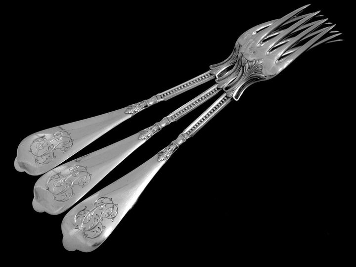 Linzeler French Sterling Silver Flatware Set 48 pc w/chests Neo Classical
