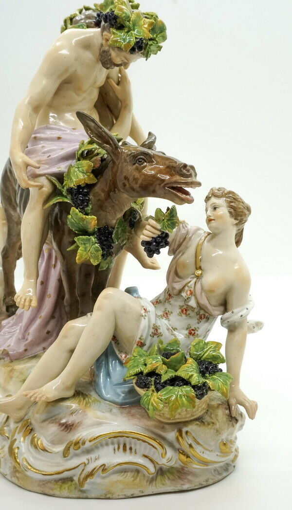 MEISSEN GRUPPE TRUNKENER SILEN AUF ESEL DRUNKEN SILENUS ON DONKEY NR:2724 UM1870