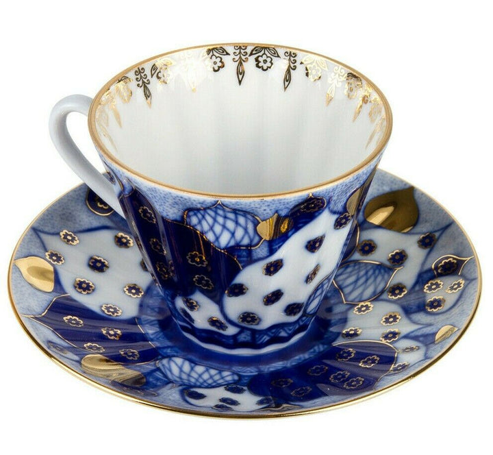 Chimes Teacup w/ Saucer by Imperial Porcelain Russian Lomonosov LFZ IFZ