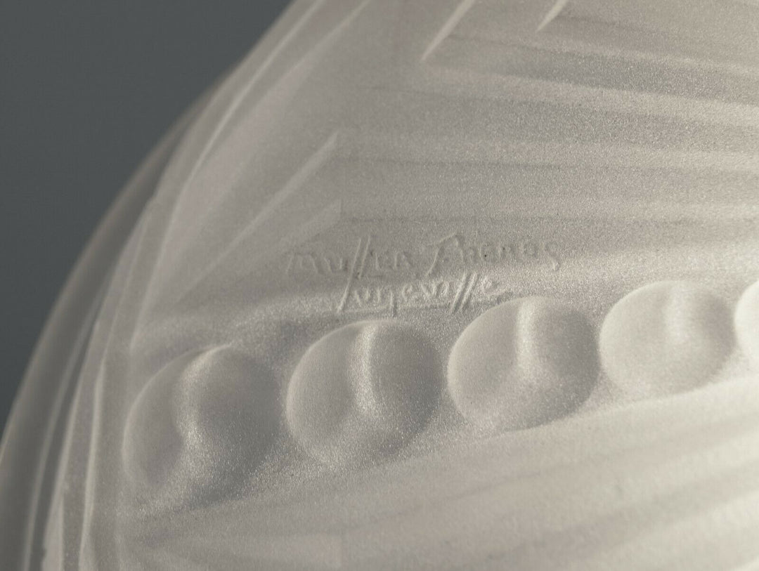 MULLER FRERES : FRENCH 1930 ART DECO PENDANT CHANDELIER ... lamp plated bronze