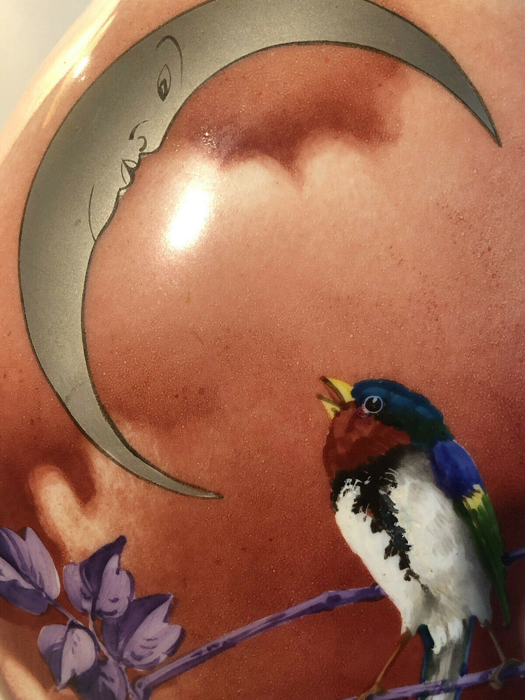 Baccarat Japonisme Birds, Man in the Moon, Blossom Glass Vases Glas Verre - 1880