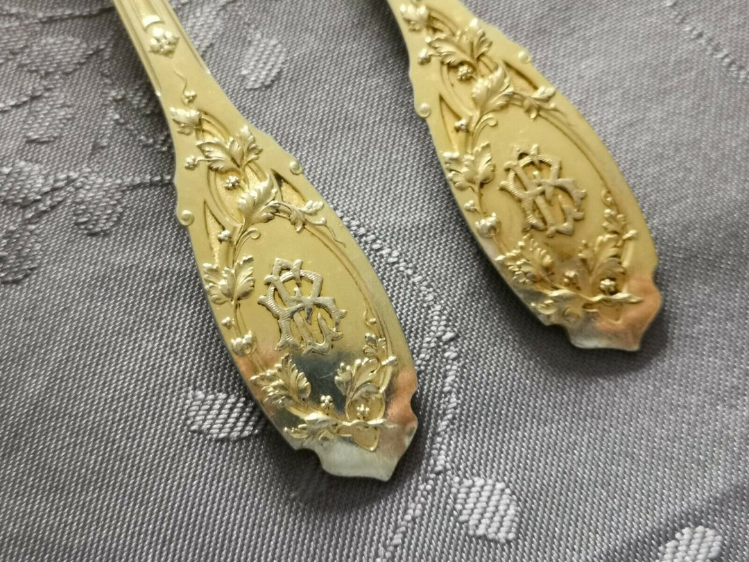 ピュイフォルカ製、純銀に金メッキデザートセット