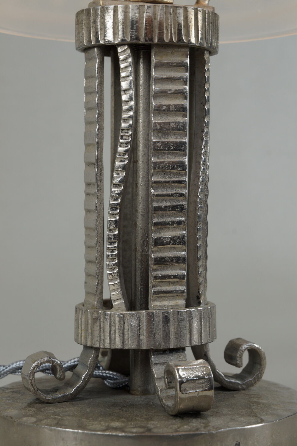 H.FOURNET and A.DELATTE : rare French art deco lamp wrought iron