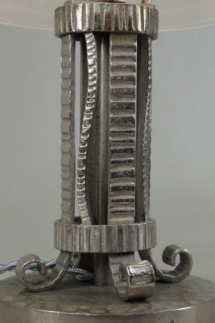 H.FOURNET and A.DELATTE : rare French art deco lamp wrought iron