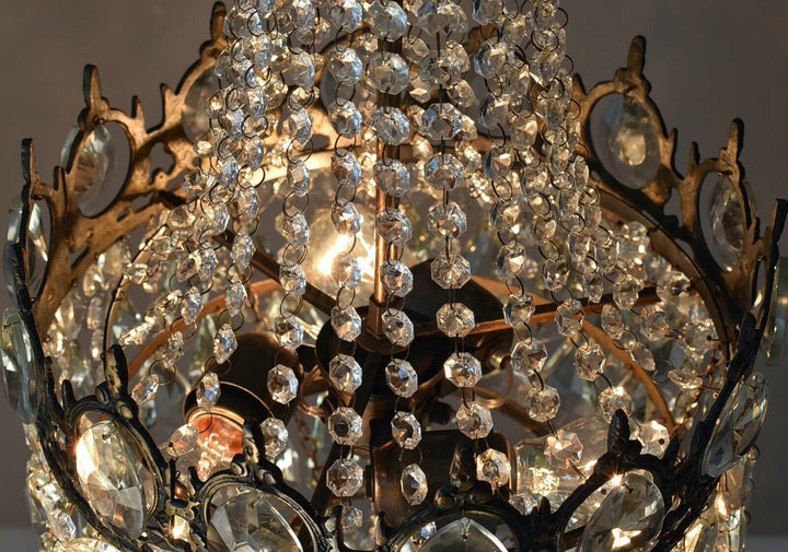 Oriental Vintage Crystal Chandelier, Home Antique Lighting, French Lighting lamp