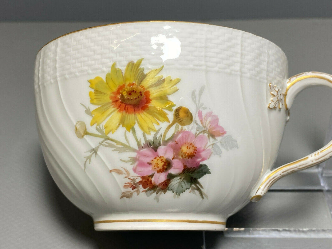 KPM BERLIN GEDECK TASSE UT NEUOSIER WEICHMALEREI BLUMEN DEKOR 50 1.WAHL 1914 Nr2