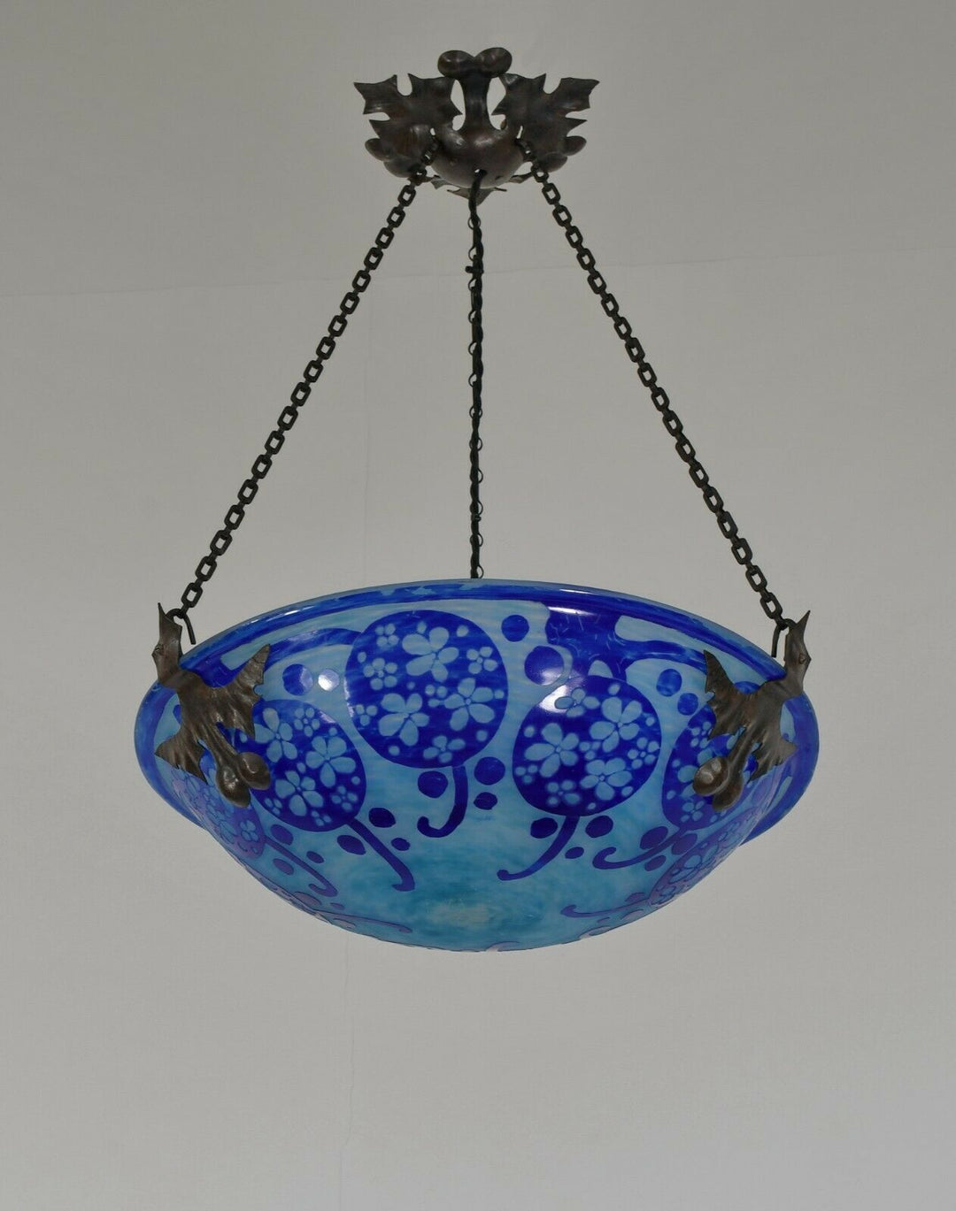 ル・ヴェール・フランセ（シュナイダー兄弟）　青のアールデコ様式シャンデリア