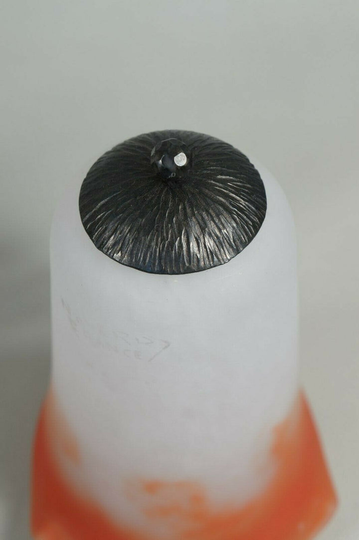 NOVERDY : FRENCH 1930 ART DECO LAMP . wrought iron ..... degué muller era France