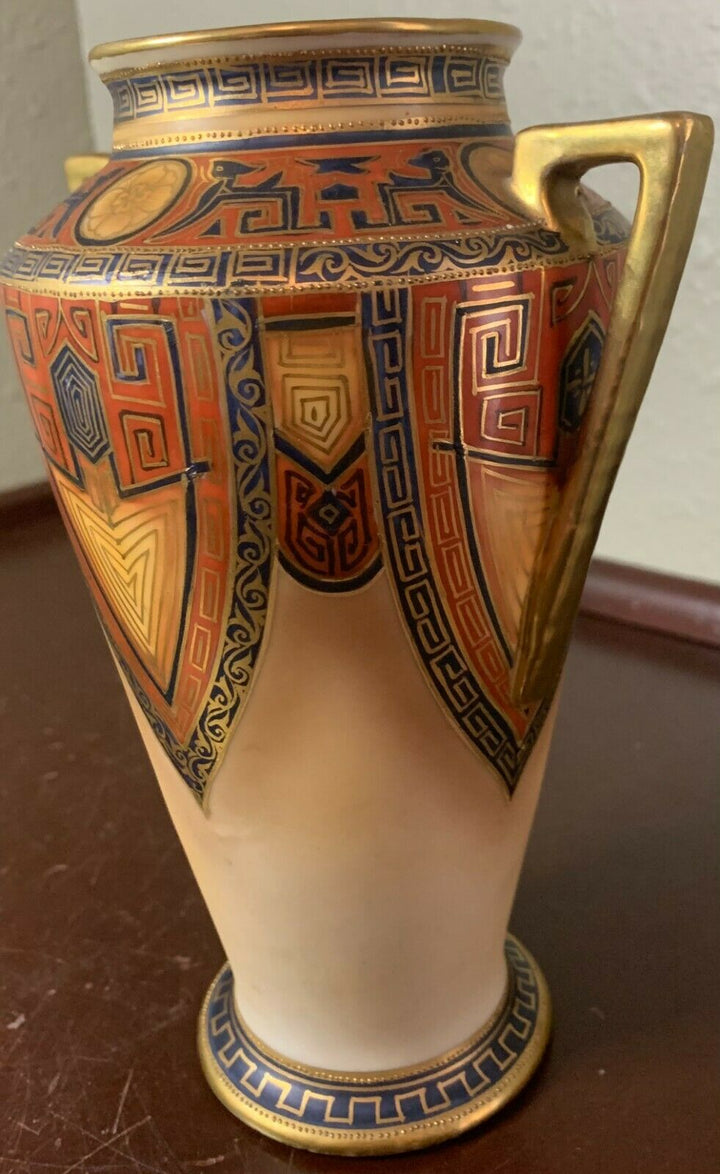Antique Nippon Egypt Middle East Design Cleopatra Vase Urn Morimura Green Mark