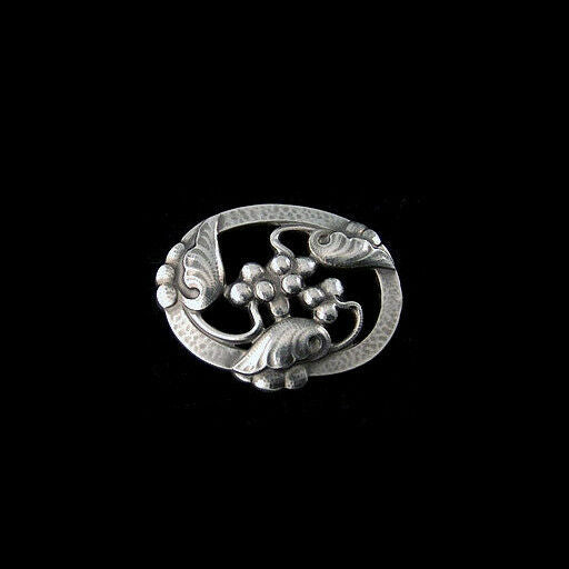 Georg Jensen Sterlng Silver Brooch #101 - MOONLIGHT GRAPES
