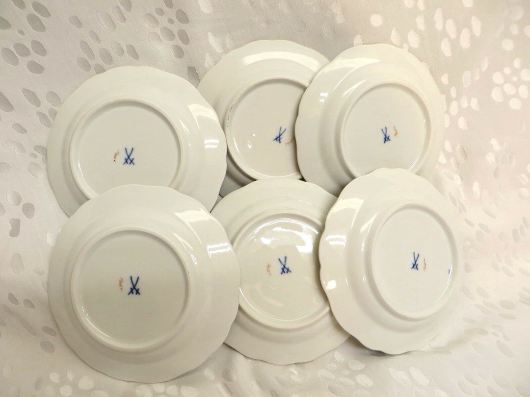 TOP-Meissen 1.Wahl Mocca-/Espresso-Service, Vögel, Insekten, & Kuchenteller ©