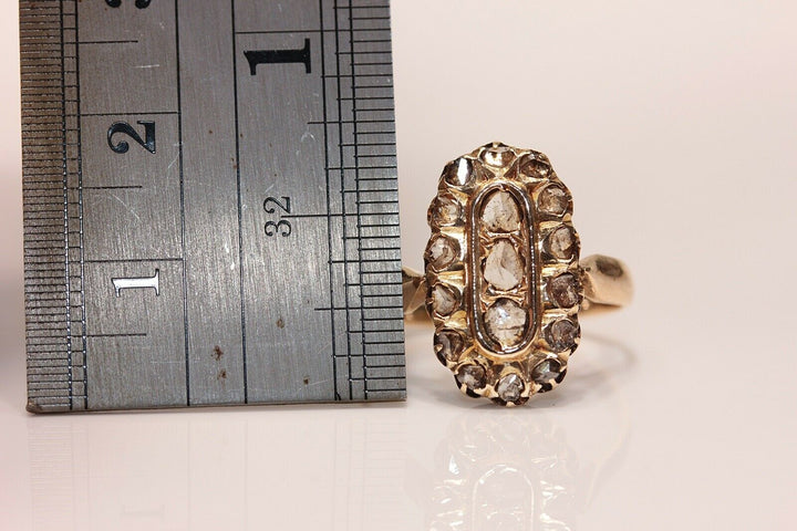 アンティーク ヴィクトリアン 14K ナチュラルローズカットダイヤモンドのリング