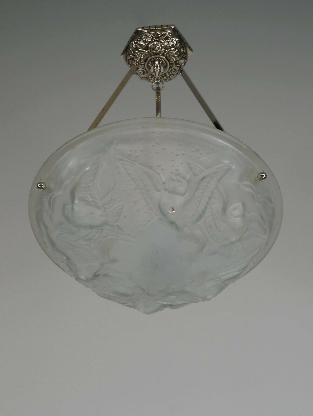 MULLER FRERES : FRENCH 1930 ART DECO PENDANT CHANDELIER . lamp France degue era