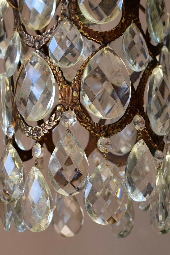 French Empire Lantern Vintage Crystal Chandelier, Lighting, Light Lamp Pendant