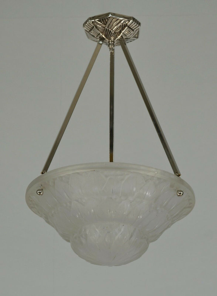 HETTIER VINCENT & BACCARAT : FRENCH ART DECO PENDANT ... chandelier lamp muller