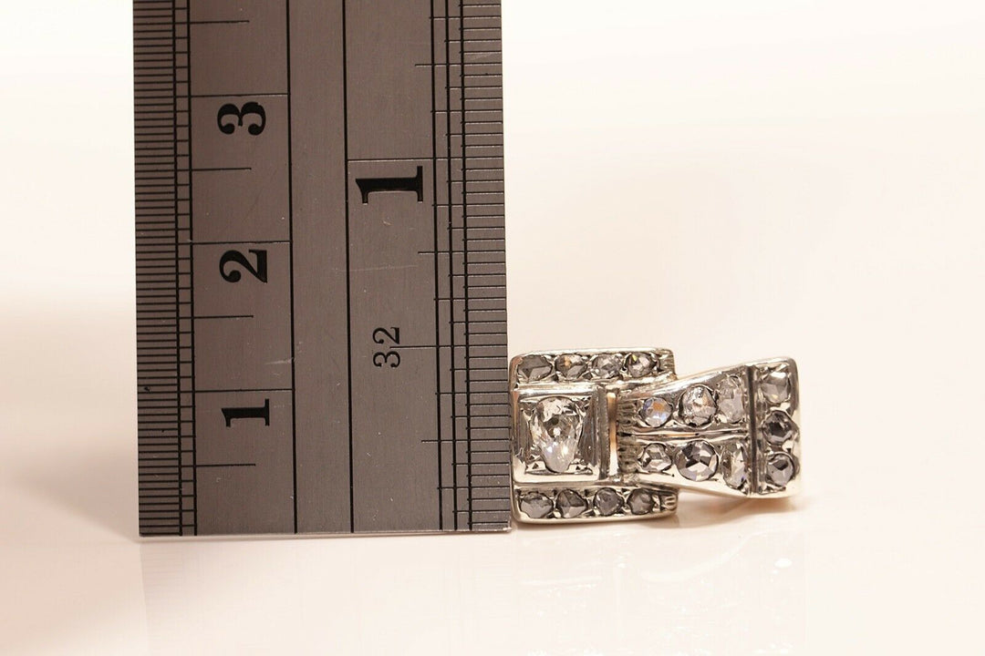 アンティーク 14K ナチュラルダイヤモンドとローズカットダイヤモンドのナイトスタイルリング