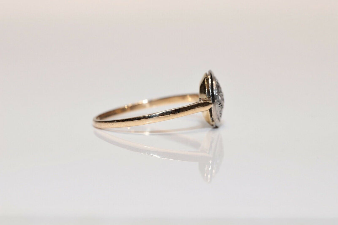 アンティーク オリジナル ヴィクトリアン 18K ナチュラルローズカットダイヤモンドのリング