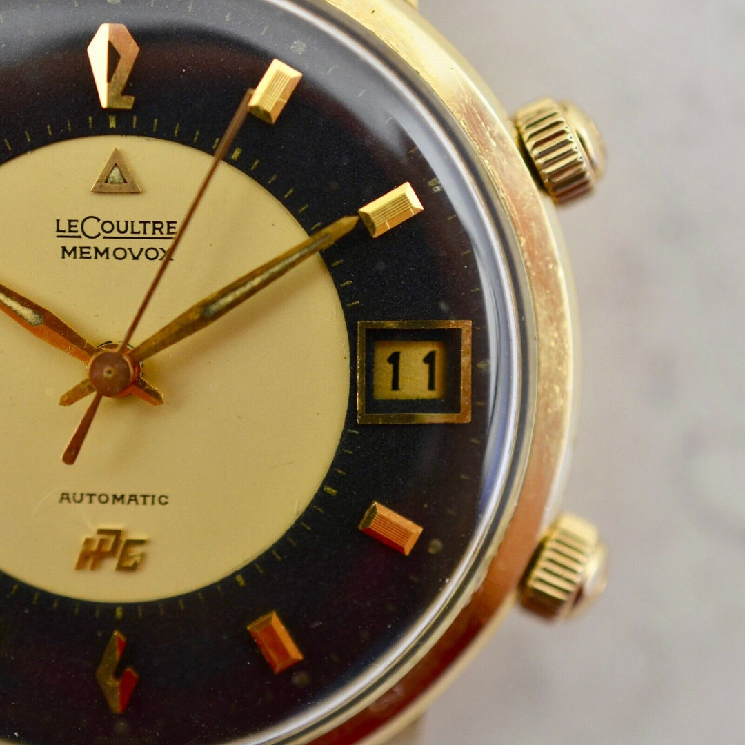 1960年 ヴィンテージ ジャガー・ルクルト・メモボックス 自動巻き HPG 腕時計 14Kゴールド  商品パッケージ・ブックレット付き