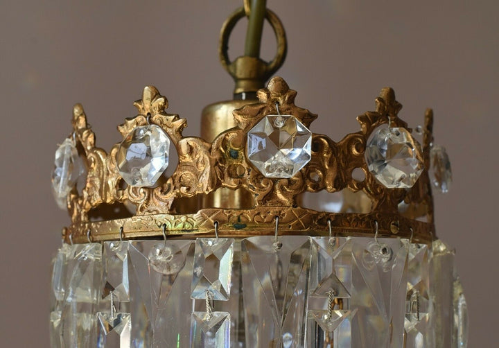 Three Matching Antique Crystal Chandeliers,Vi
