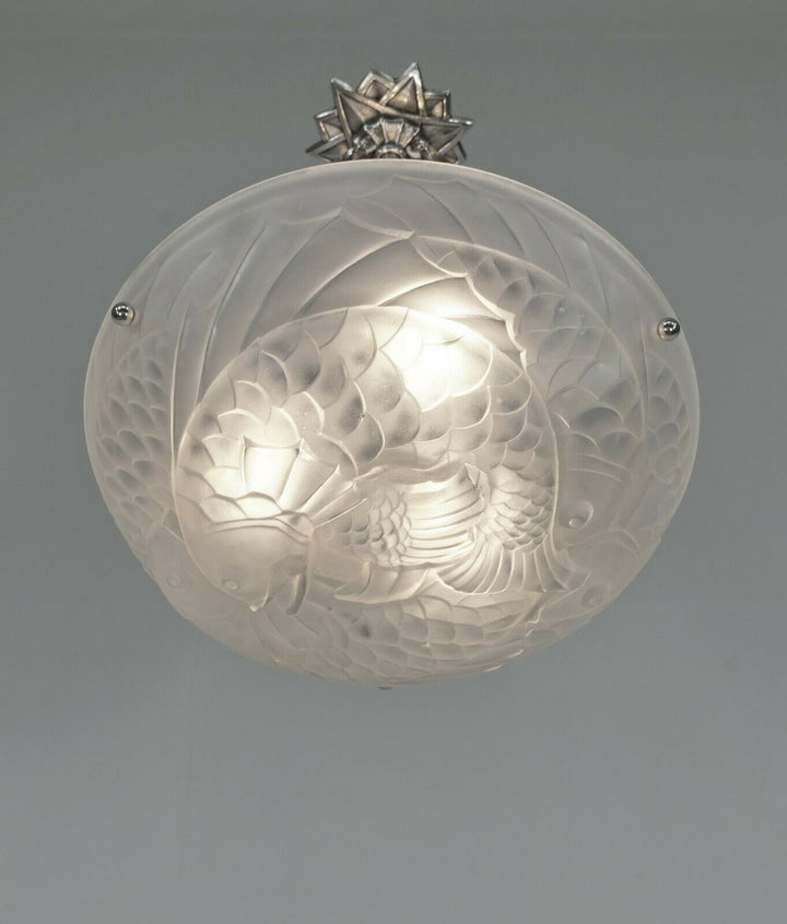 PIERRE GILLES : FRENCH 1930 ART DECO CHANDELIER ... pendant 1925 lamp muller era
