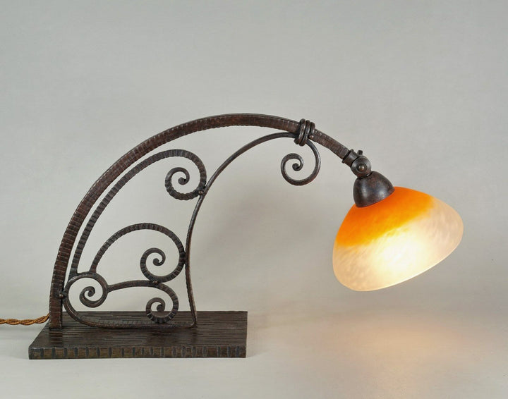 CARION & SCHNEIDER : FRENCH 1925 ART DECO LAMP .. Belgium 1930 muller era lampe