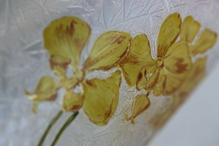 BACCARAT Vase cristal multicouche orchidées XIXe siècle (43580)