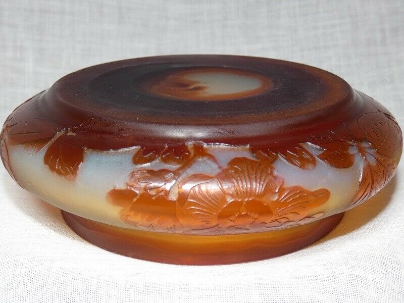  Vide poche ou coupe, pate de verre signée " Gallé " école de Nancy Art Nouveau