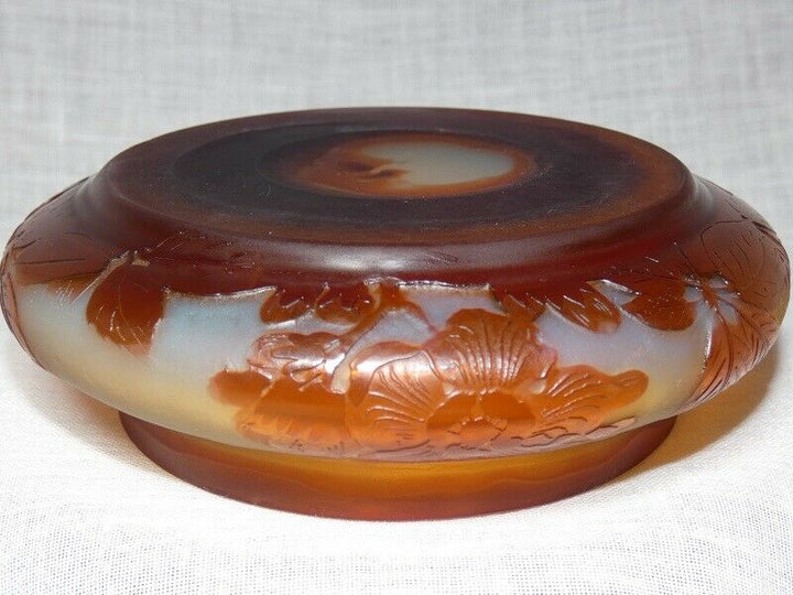  Vide poche ou coupe, pate de verre signée " Gallé " école de Nancy Art Nouveau
