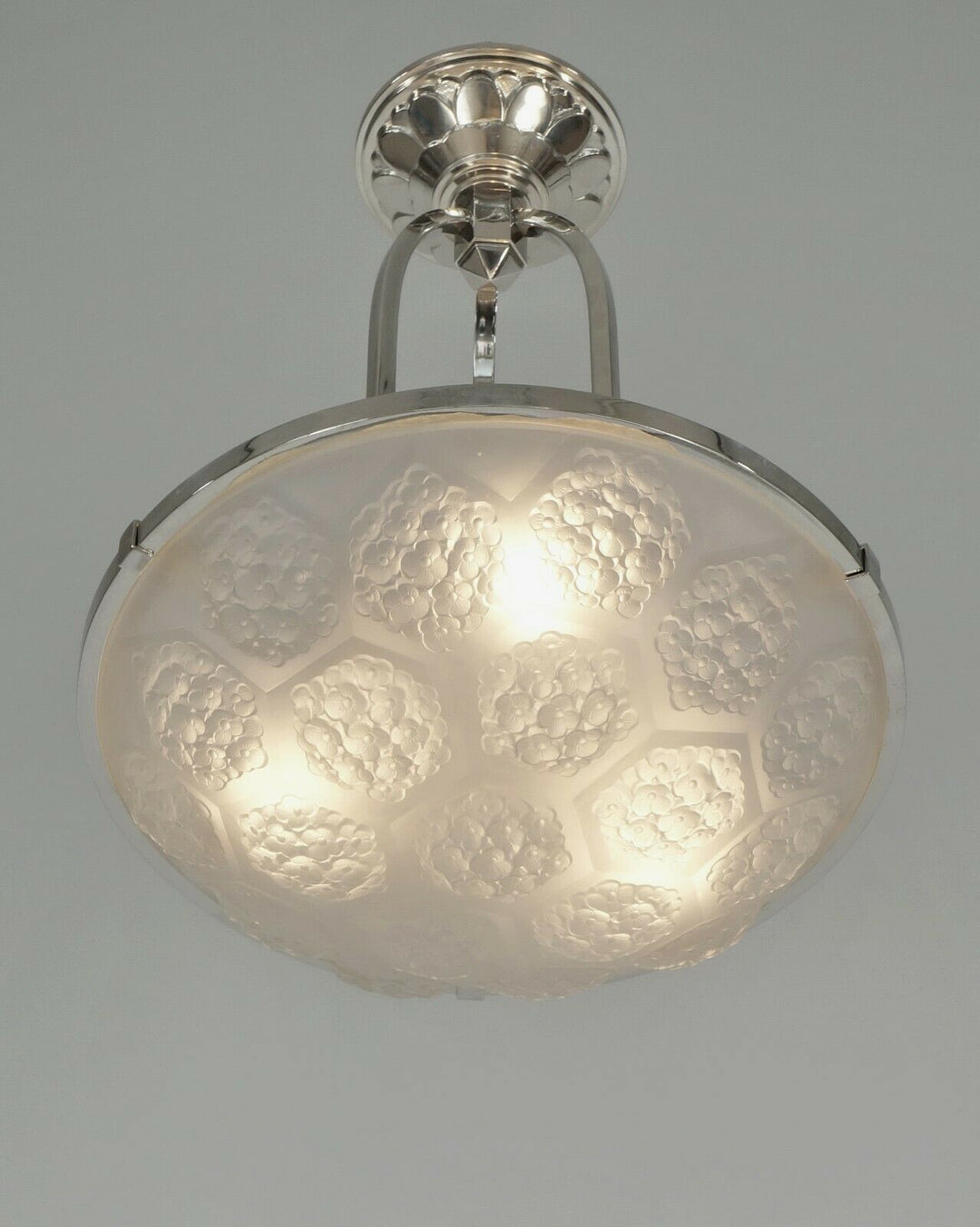 ETLING : FRENCH 1930 ART DECO CHANDELIER .......... pendant modernist lamp 1935